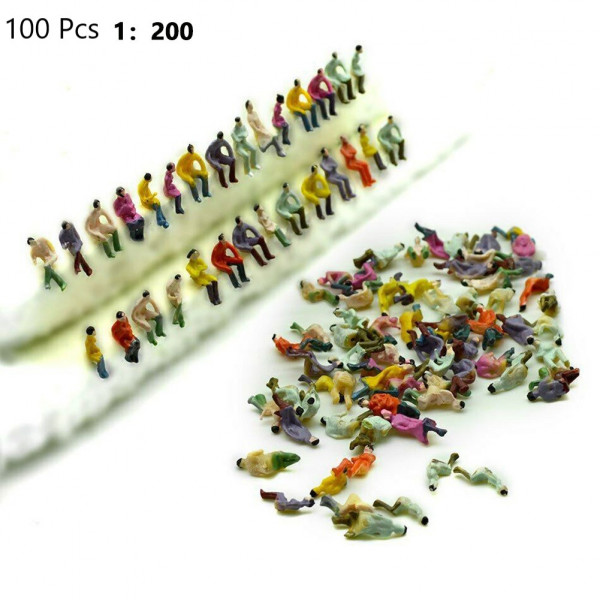 100 Stück Handbemalte Miniaturfiguren 1:200