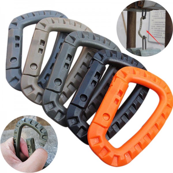 5x D Form Karabiner als Schlüsselhalter