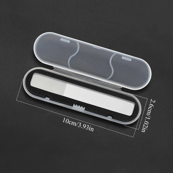 2x Profi Nano Glasnagelfeile Set | Nagelfeile mit Etui | Nagelpflege Maniküre