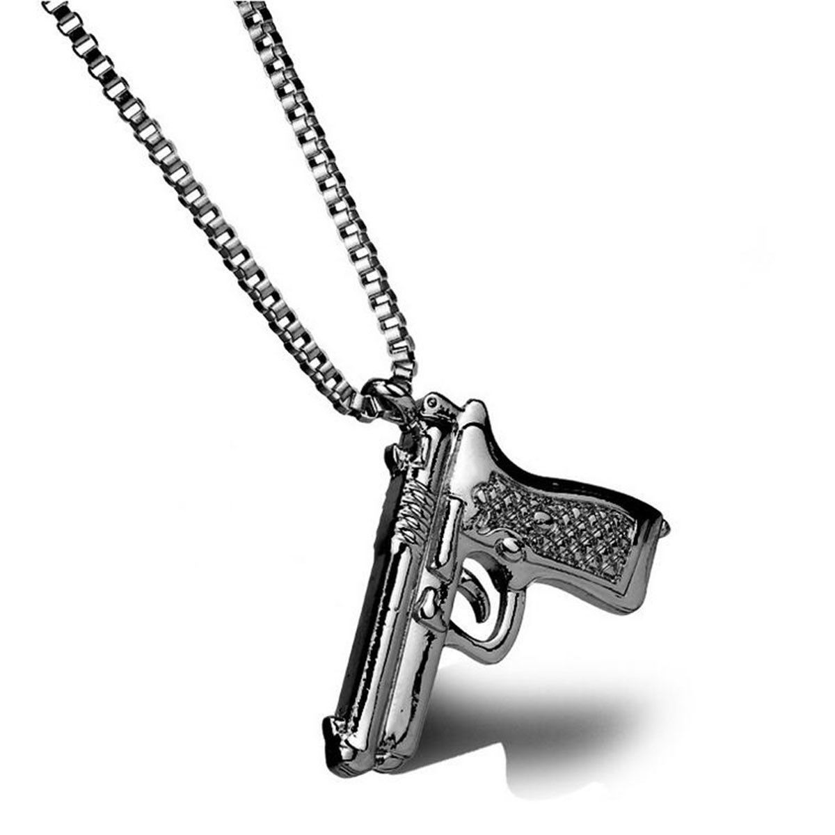 HIP HOP Anhänger: Waffen-Gun-Halskette - Gangster, Biker, Waffe, Pistole Kette - Picture 4 of 4