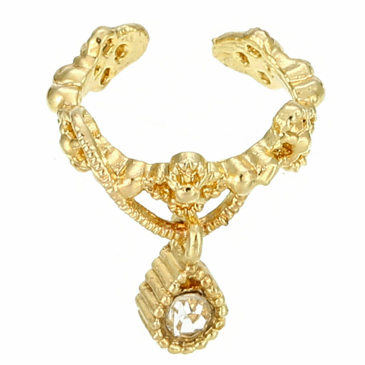 Ohrklemme Ohrclip Ohrschmuck Ear Cuff* Schmetterling Rosen Zirkonia Strass Kette - Bild 2 von 3