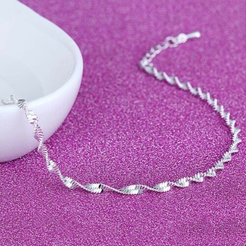 Fußkettchen Fußkette Fußband Silber Fuß Knöchel Schmuck Kette Fußschmuck Mode