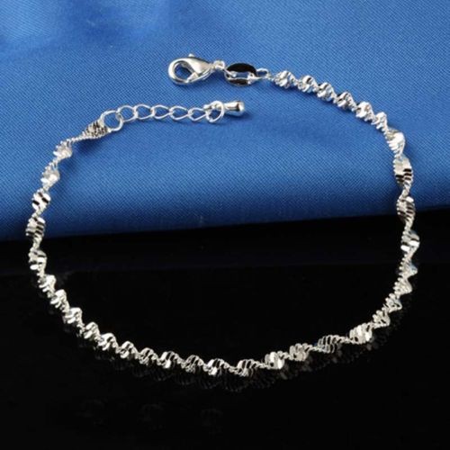 Fußkettchen Fußkette Fußband Silber Fuß Knöchel Schmuck Kette Fußschmuck Mode