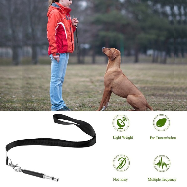 Hundepfeife Hochfrequenzpfeife lautlos + Schlüsselband [2er Set]