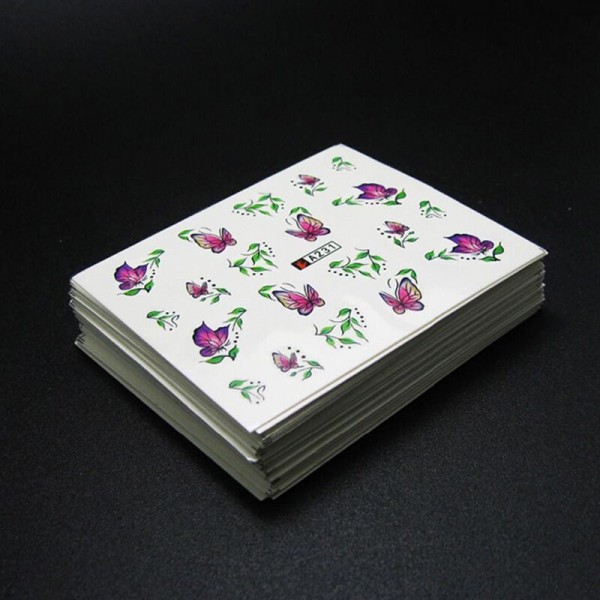 50x Blätter Blumen Nagelaufkleber, Maniküre