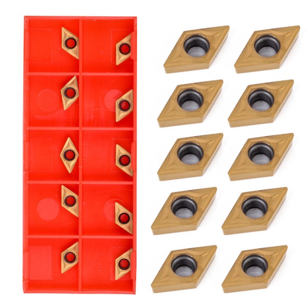10tlg Wendeschneidplatten Wendeplatten für Drehmeißel DCMT070204 US735 DCMT21.51