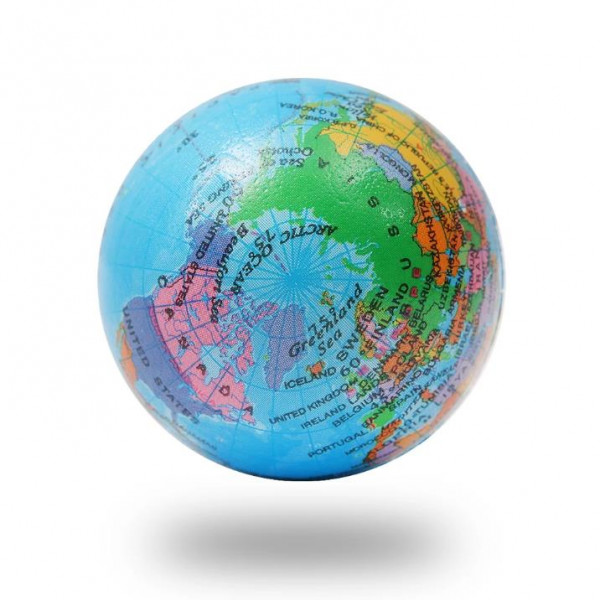 Stress abbauen mit 2 Stressbälle Weltkugelform | Softbälle Globus Antistressball