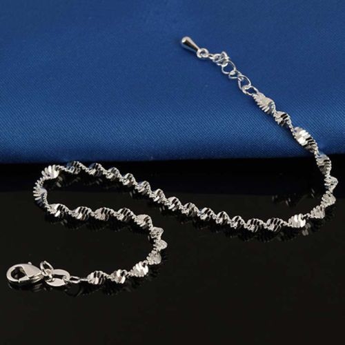 Fußkettchen Fußkette Fußband Silber Fuß Knöchel Schmuck Kette Fußschmuck Mode