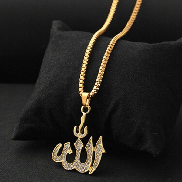 Allah Kristall als Halskette in Gold und Silber